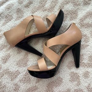Michael Kors Elena Leather Platform Heel